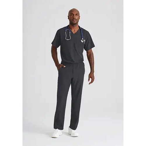 WIS12961 | The Structure Unisex scrub trousers from Skechers (by Barco) are a straight leg, elasticated waist trouser incorporating many modern fabric features such as a spandex 4 way stretch, soil release and moisture wicking - a contemporary fabric technology which pulls moisture away from the skin, providing dryness and comfort for your whole shift. These scrub trousers are made using recycled materials and every pair has saved 7 plastic bottles from landfill.