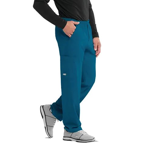 WIS12964 | The Structure Unisex scrub trousers from Skechers (by Barco) are a straight leg, elasticated waist trouser incorporating many modern fabric features such as a spandex 4 way stretch, soil release and moisture wicking - a contemporary fabric technology which pulls moisture away from the skin, providing dryness and comfort for your whole shift. These scrub trousers are made using recycled materials and every pair has saved 7 plastic bottles from landfill.