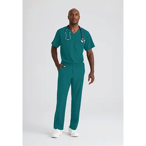 WIS12969 | The Structure Unisex scrub trousers from Skechers (by Barco) are a straight leg, elasticated waist trouser incorporating many modern fabric features such as a spandex 4 way stretch, soil release and moisture wicking - a contemporary fabric technology which pulls moisture away from the skin, providing dryness and comfort for your whole shift. These scrub trousers are made using recycled materials and every pair has saved 7 plastic bottles from landfill.