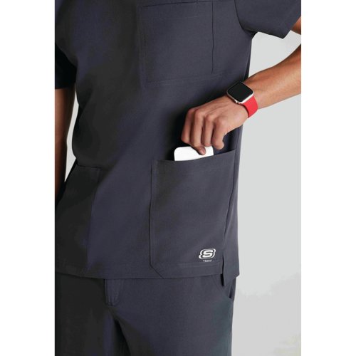 WIS18111 | The SKT193 Thesis Scrub top from Skechers by Barco provides unparalleled comfort in eco-friendly fabrics, designed with an active lifestyle in mind, the round neck gives a unique look for your scrubs. Made with 40% recycled Polyester, the Skechers scrubs are good for the planet and good for you.