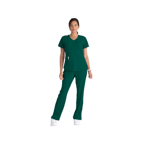 Skechers SK101 Breeze Female Scrub Top Hunter Green Size L SK101/HUNT/L