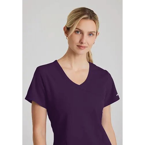 Skechers Womens V-Neck Scrub Top Eggplant XS SK102/EGGP/XS