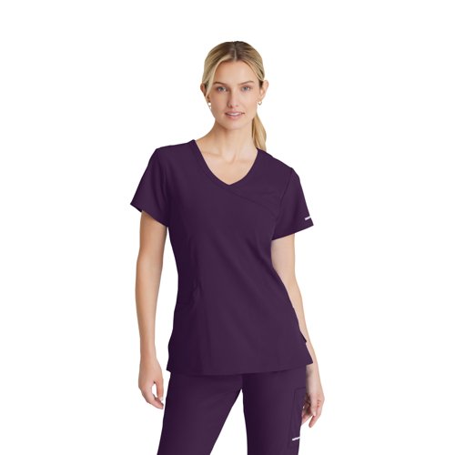 Skechers Female V Neck Scrub Top Eggplant S SK102/EGGP/S