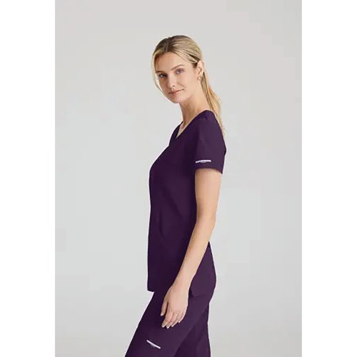 Skechers Womens V-Neck Scrub Top Eggplant 2XL SK102/EGGP/2XL