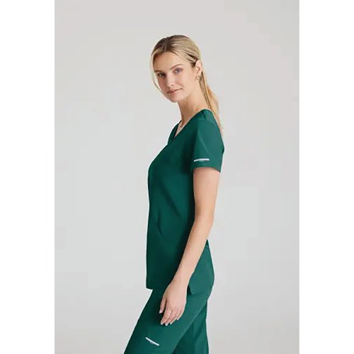 Skechers Womens V-Neck Scrub Top Hunter Green 3XL S SK102/HUNT/3XL