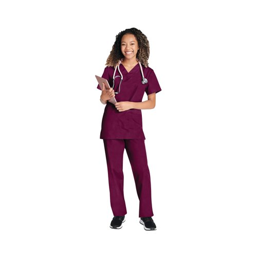 Cherokee WW530C Unisex Scrub Set Top and Trouser Wine Size XS WW530C/WINE/XS