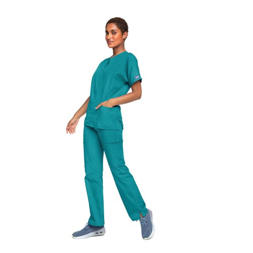 Cherokee Unisex Scrub Top Teal Blue L CH4700/TEAL/L