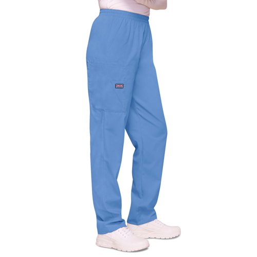 WIS25092 | Designed with a casual unisex style, with the Cherokee 4200 cargo scrub pants, you get an elasticated waist with a natural rise and tapered leg which makes for a perfect fit. The trousers feature two cargo style pockets, a mobile phone pocket and one outside scissor pocket and a small Cherokee Scrubs logo on the right leg.