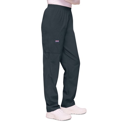 WIS25128 | Designed with a casual unisex style, with the Cherokee 4200 cargo scrub pants, you get an elasticated waist with a natural rise and tapered leg which makes for a perfect fit. The trousers feature two cargo style pockets, a mobile phone pocket and one outside scissor pocket and a small Cherokee Scrubs logo on the right leg.