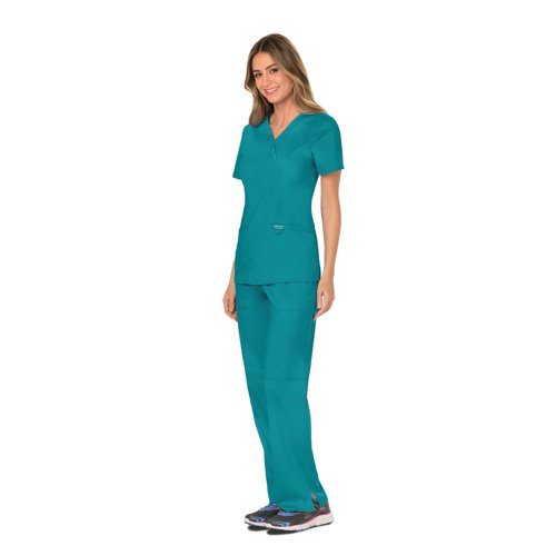 Cherokee Revolution Mock Wrap Top Teal Blue 3XL CHWW610/TEAL/3XL