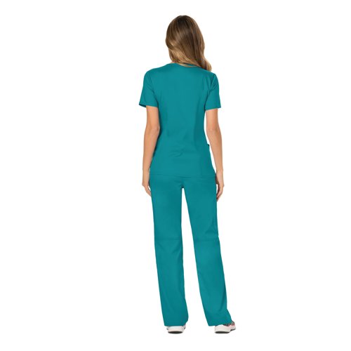 Cherokee Revolution Mock Wrap Top Teal Blue S CHWW610/TEAL/S