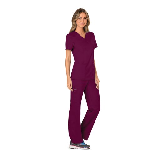 Cherokee Revolution Mock Wrap Top Wine XL CHWW610/WINE/XL