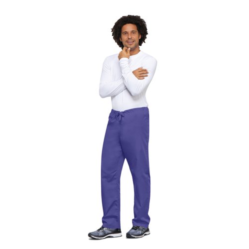 WIS29027 | Perfect for healthcare professionals, the Cherokee 4100 Unisex Scrub Trouser combines comfort and functionality. These versatile trousers feature an adjustable drawstring waist, practical cargo pocket with mobile phone compartment, and durable 65% polyester 35% cotton fabric. Machine washable up to 60 degrees. These scrubs deliver both style and practicality for medical workplace needs.