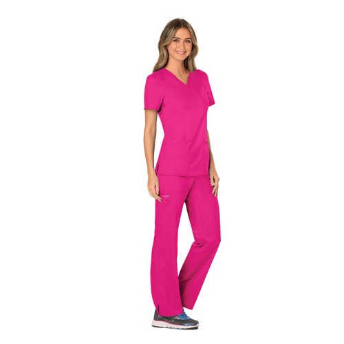 WIS29103 | The Cherokee Revolution WW610 Women's Mock Wrap Top From the Cherokee Revolution range is this Women's Mock Wrap Top in a modern classic fit. A flattering and comfortable scrub top to fit all body types.