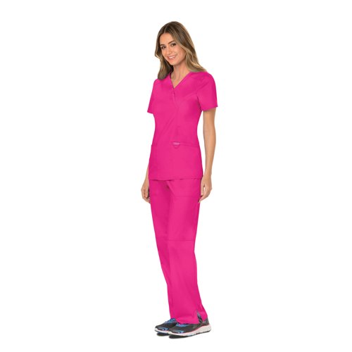 WIS29112 | The Cherokee Revolution WW610 Women's Mock Wrap Top From the Cherokee Revolution range is this Women's Mock Wrap Top in a modern classic fit. A flattering and comfortable scrub top to fit all body types.