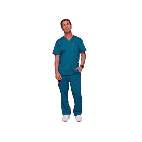 Cherokee Revolution WW670 V Neck Scrub Top Caribbean Blue Size L CHWW670/CARI/L
