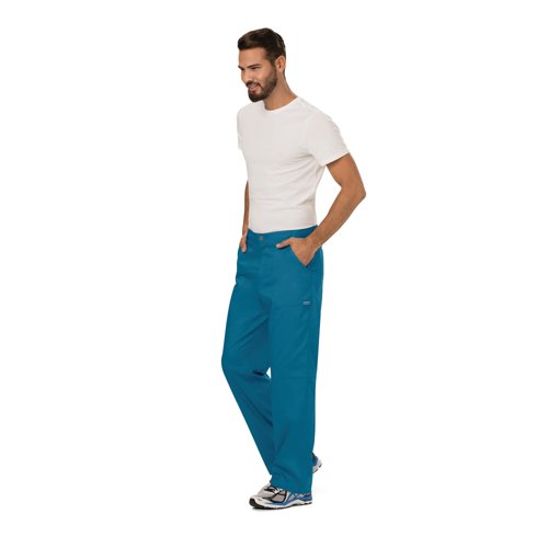 WIS29155 | The Cherokee Revolution WW140 Men's Fly Front Cargo Trousers are a classic fit scrub trouser perfect for a range of professions, from vets to dentists. The scrub trousers come with 7 pockets for extra storage, a zip fly and belt loops.