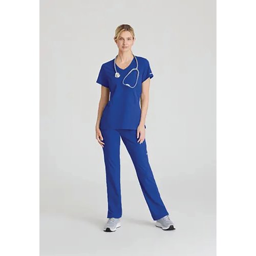 WIS36657 | The SK102 Female Reliance V neck scrub top is a modern design great for stylish healthcare staff. With 7 recycled bottles in every top.