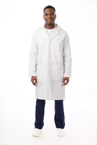 Professional Unisex Lab Coat - Durable Polyester Cotton Workwear for Healthcare & Laboratory Profess