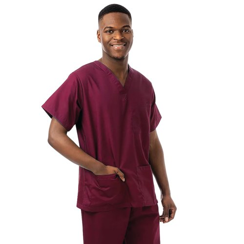 Unisex Lightweight Scrub Top Maroon S 334LW/MARO/S