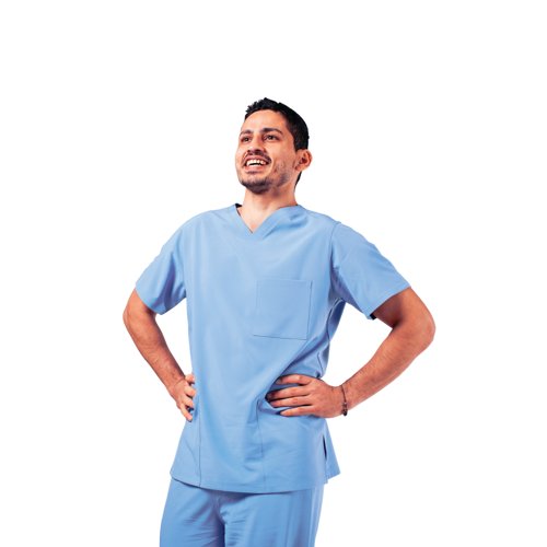 Key Scrubs KEYTU100 Eco Stretch Atlantic Scrub Top Ceil Blue Size XXS KEYTU100CEILXXS