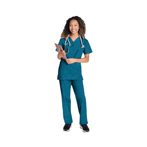 Cherokee WW530C Unisex Scrub Set Top and Trouser Caribbean Blue Size XS WW530C/CARI/XS