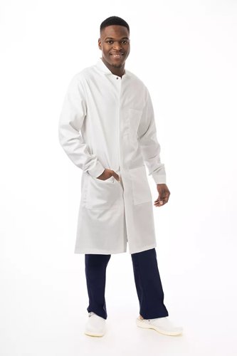 Professional Flame Retardant Lab Coat - Unisex Safety Workwear with Advanced Chemical Protection Whi