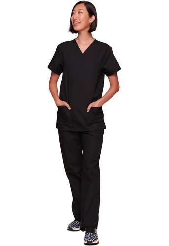 Cherokee Originals Unisex Medical Scrub Set - Comfortable, Practical Healthcare Uniform Black 4XL