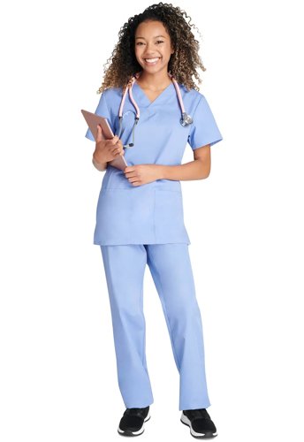 Cherokee Originals Unisex Medical Scrub Set - Comfortable, Practical Healthcare Uniform Ceil Blue 4X