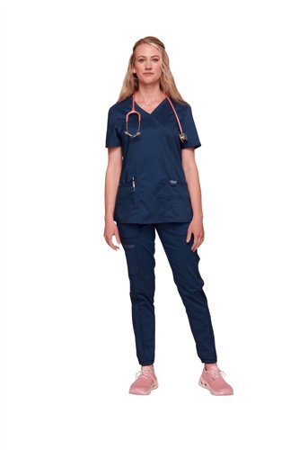 Cherokee WW610 Revolution Mock Wrap Top Navy XS CHWW610/NAVY/XS