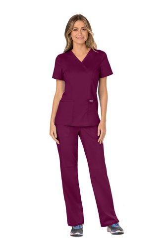 Cherokee WW610 Revolution Mock Wrap Top Wine 2XL CHWW610/WINE/2XL