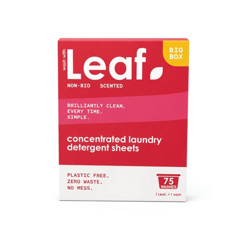 Wash with Leaf Non-Bio Laundry Sheets White Pack of 75 Leaf-NB-75 WWL95308 Buy online at Office 5Star or contact us Tel 01594 810081 for assistance