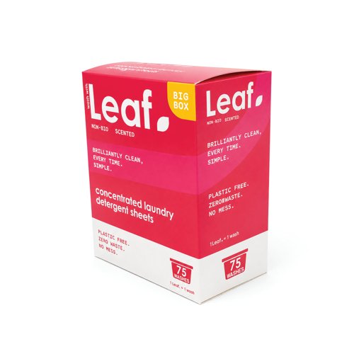 Wash with Leaf Non-Bio Laundry Sheets White Pack of 75 Leaf-NB-75 WWL95308 Buy online at Office 5Star or contact us Tel 01594 810081 for assistance