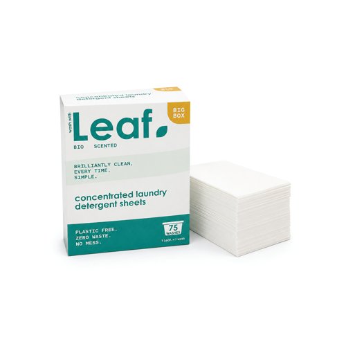 Wash with Leaf Bio Laundry Sheets White Pack of 75 Leaf-BIO-75