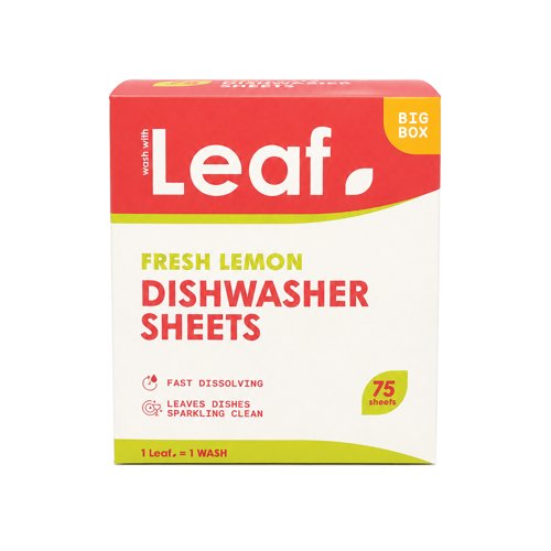 Wash with Leaf Dish Washer Detergent Sheets Pack of 75 Leaf-DISH-75 WWL95345 Buy online at Office 5Star or contact us Tel 01594 810081 for assistance