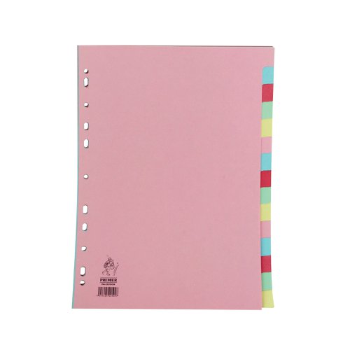 A4 Manilla Divider 15-Part Pink with Assorted Tabs WX01516