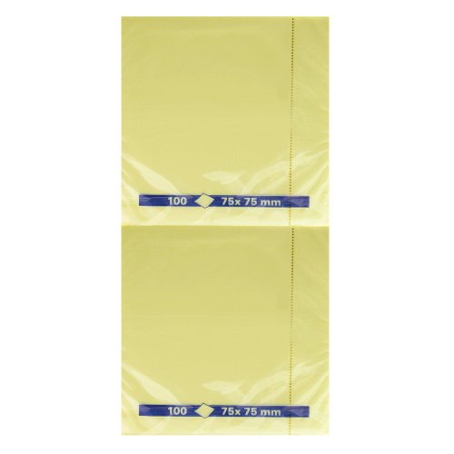 Yellow Repositionable Quick Notes Pad 75x75mm (Pack of 12) WX10502