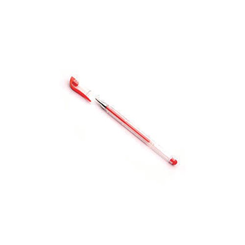 Red Gel Pens Transparent Barrel Medium Tip (Pack of 10) WX21718