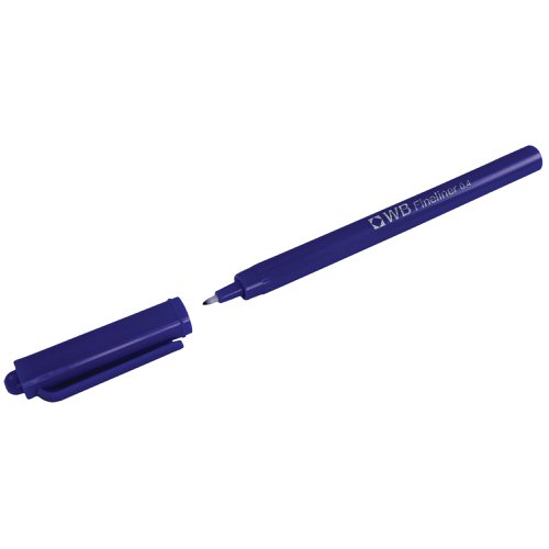 This economical fineliner pen writes a 0.4mm line width for precise, fine lines. Each pen contains vibrant, smooth flowing ink for everyday writing and sketching. This pack contains 10 pens with blue ink.