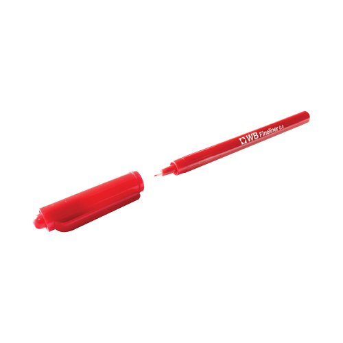 This economical fineliner pen writes a 0.4mm line width for precise, fine lines. Each pen contains vibrant, smooth flowing ink for everyday writing and sketching. This pack contains 10 pens with red ink.