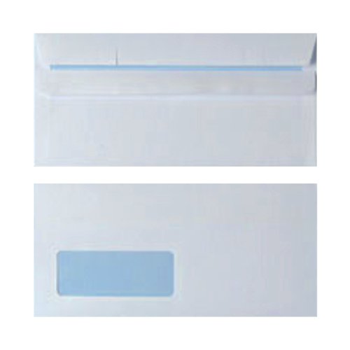 Envelope DL Window 90gsm White Self Seal (Pack of 1000) WX3481 | WX3481 | 