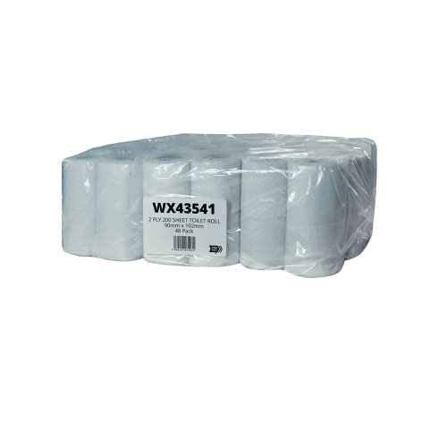 200 Sheet Toilet Roll White (Pack of 48) WX43541