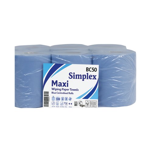 White Box 2-Ply Centrefeed Roll (Pack of 6) WX50023