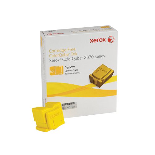 Xerox ColorQube 8870 Solid Ink Stick Yellow (Pack of 6) 108R00956