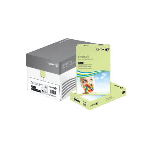 Xerox Copier A3 Symphony Tinted 80gsm Pastel Green (Pack of 500) 62870