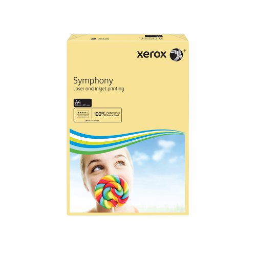 Looking to add some colour to your life? Xerox A4 Symphony Pastel Ivory paper helps your documents stand out from the pack. Created according to the exacting standards applied to all Xerox products, it has the same smooth surface, printability and excellent opacity we have come to expect. Designed for high speed, high volume printing and compatible with all laser, inkjet and copier printers, this 80gsm paper is nothing less than the very best.