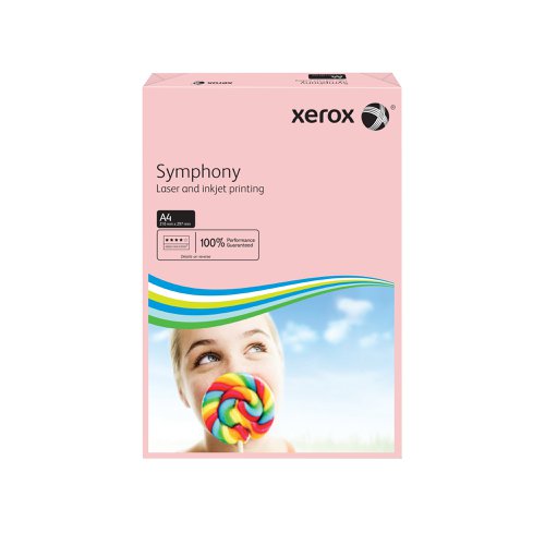 Looking to add some colour to your life? Xerox A4 Symphony Pastel Pink Paper helps your documents stand out from the pack. Created according to the exacting standards applied to all Xerox products, it has the same smooth surface, printability and excellent opacity we have come to expect. Designed for high speed, high volume printing and compatible with all laser, inkjet and copier printers, this 80gsm paper is nothing less than the very best.