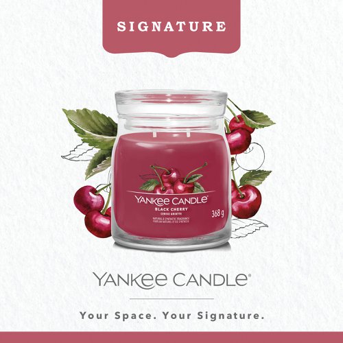 Yankee Candle Signature Medium Jar 368g Black Cherry (Pack of 4) 1701391E | YC12512 | Newell Brands