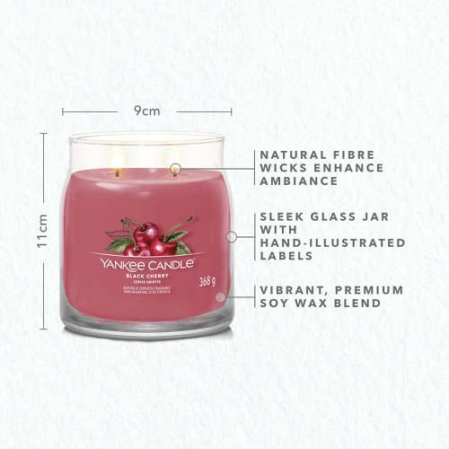 Yankee Candle Signature Medium Jar 368g Black Cherry (Pack of 4) 1701391E | YC12512 | Newell Brands