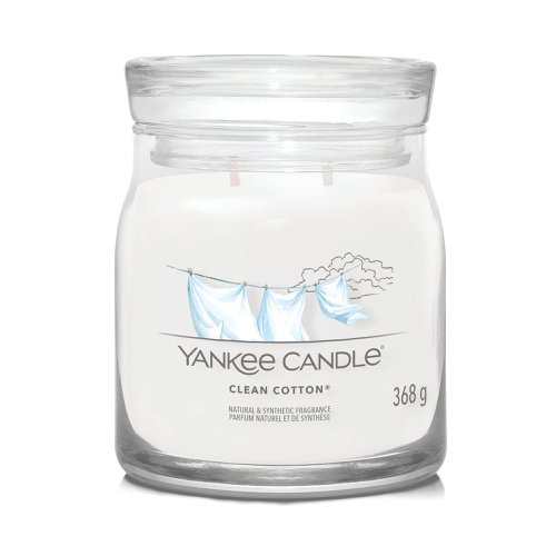 Yankee Candle Signature Medium Jar 368g Clean Cotton (Pack of 4) 1630645E | YC12897 | Newell Brands